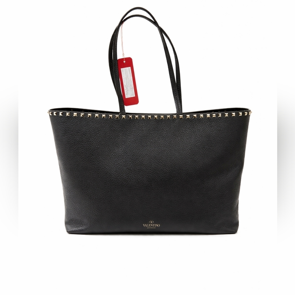 Valentino Black Tote with Gold Studs